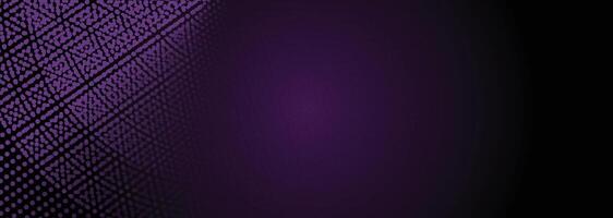 Geometric technology background with dark purple, pink gradient circles and flowing particles for digital music and website design vector