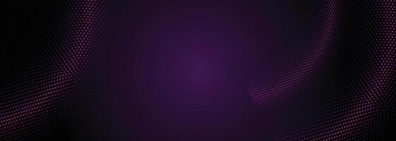 Purple particle stream with glowing dots and technology design for digital background and information technology applications vector