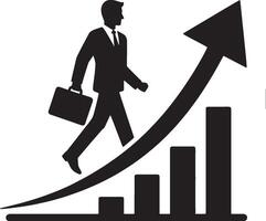 Businessman icon with upward arrow for growth vector
