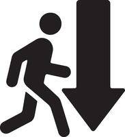 Man silhouette with downward arrow design vector