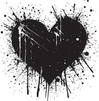 Black and White Heart Shape Design vector