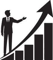 Arrow with man icon for progress and advancement vector