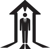 Male Figure with Ascending Arrow Progress Illustration vector