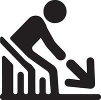 Arrow pointing down with man figure design vector