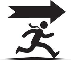 Man walking towards arrow direction vector