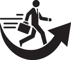 Man icon with upward arrow for progress and development vector
