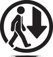 Man figure with descending arrow illustration vector
