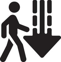 Man silhouette and decrease arrow concept vector