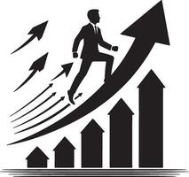 Arrow with man figure for business improvement vector