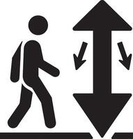 Man silhouette and rising arrow for achievement theme vector
