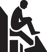 Arrow down with man figure concept vector