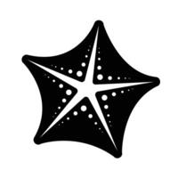 Starfish Silhouette. Black and White Icon Design Elements on Isolated White Background vector