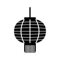 Chinese Lantern Silhouette. Black and White Icon Design Elements on Isolated White Background vector