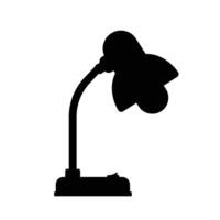 Desk Lamp Silhouette. Black and White Icon Design Elements on Isolated White Background vector