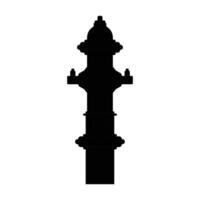 Fire Hydrant Silhouette. Black and White Icon Design Elements on Isolated White Background vector