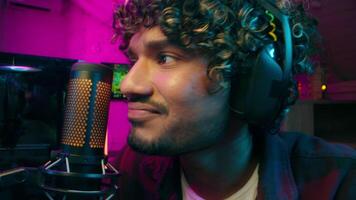 Arabian Latino Indian American man cybersport playing computer game cyber sport addict player loss upset sad male in headphones guy streamer vlogger influencer stress e-sport problem online lost video