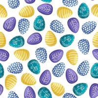 Easter seamless pattern with painted eggs in bright colors. vector