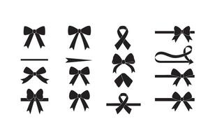 Decorative Bow Ribbon Bundle Shapes vector