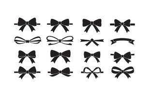 Stylish Black Ribbon Bow Graphics vector