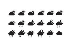 Flat Design Weather Icons Collection with Rain vector