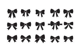 Black Ribbon Bow Design Bundle vector
