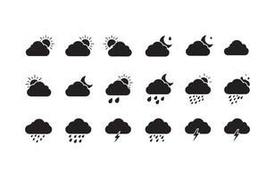 Compact Solid Weather Icons Collection Design vector