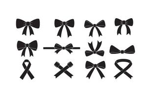 Elegant Black Ribbon Bow Graphics vector