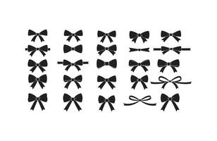 Elegant Black Bow and Ribbon Design Bundle vector
