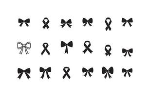 Decorative Ribbon Bow Shape Set vector
