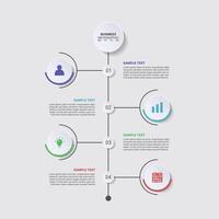 Modern and simple business infographic template with 4 steps, delicate pastel colors isolated on a clean background vector