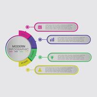 Modern business infographic template with 4 steps, delicate pastel colors isolated on a clean background vector