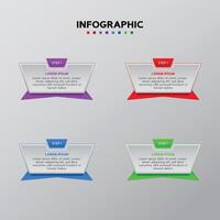 Professional business infographic template with 4 steps and colorful isolated on a clean background vector