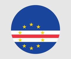 Round Cape Verde flag icon. The flag of Cape Verde. circle flag isolated on white background. vector