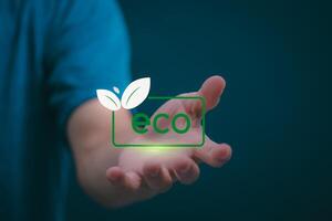Conservationists are demonstrating ecological concepts for sustainable environmental development and as a way to reduce global climate change, conservation concepts, and renewable energy use. photo