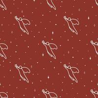 Christmas seamless pattern with decorative elements. Seamless pattern with angel character vector