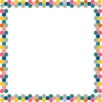 Colorful stylish geometric empty frame. bee hive frame for text. Modern Art baby shower graphic vector
