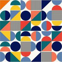 Seamless multi colored retro Bauhaus abstract shapes pattern. abstract geometric background. vector
