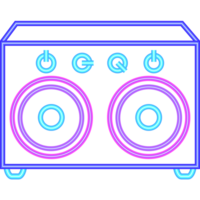 A neon sign with speaker illustration icon isolated png