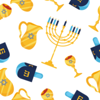 hanukkah background of dreidels and menorah icon isolated png