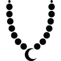 Necklace with a crescent moon icon isolated png