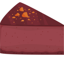 Slice of cake with orange and brown icing icon isolated png