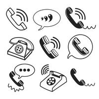 Call icon set design vector