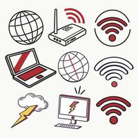 Set of network icon vector