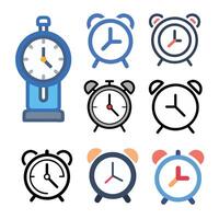 Clock icon set design vector