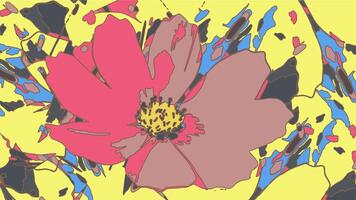 Abstract colorful yellow grunge floral art. vector