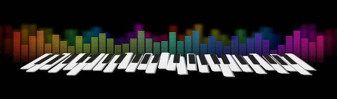 Abstract piano keys on rainbow equalizer vector