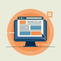 Modern Web Design Concept with Computer Screen and Cursor vector