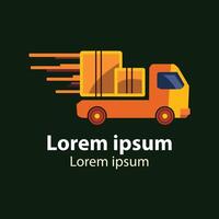 Express Delivery Truck with Speed Lines and Boxes vector
