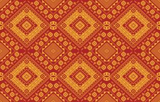 orange and red tone ethnic pattern vector
