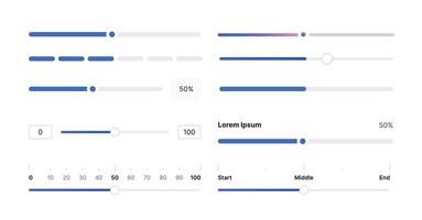 Sliders Set Interactive Progress and UI Elements EPS 10 vector